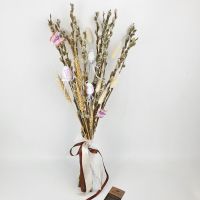 Пасхальный эко букет с вербой и пшеницей