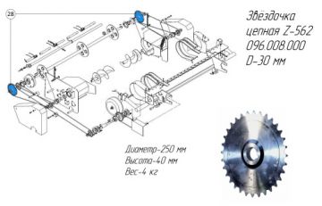 Звёздочка цепная Z-562 096.008.000 Посадочный диаметр 30 мм