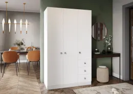 Шкаф трехстворчатый Лофт (ш1200*г580*в2020мм) Белый