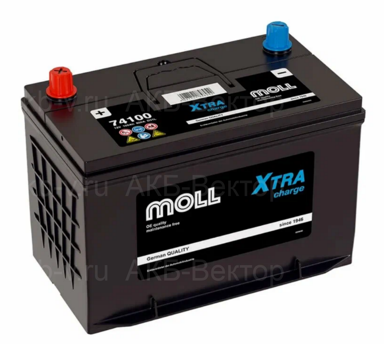 Аккумулятор MOLL XTRA CHARGE 100Ач 800А D31 (74100) (75000)