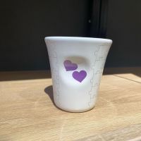 Чашка кофейная сердечки средняя сиреневая 200 мл, Topo Moka, Tazzina media cuori