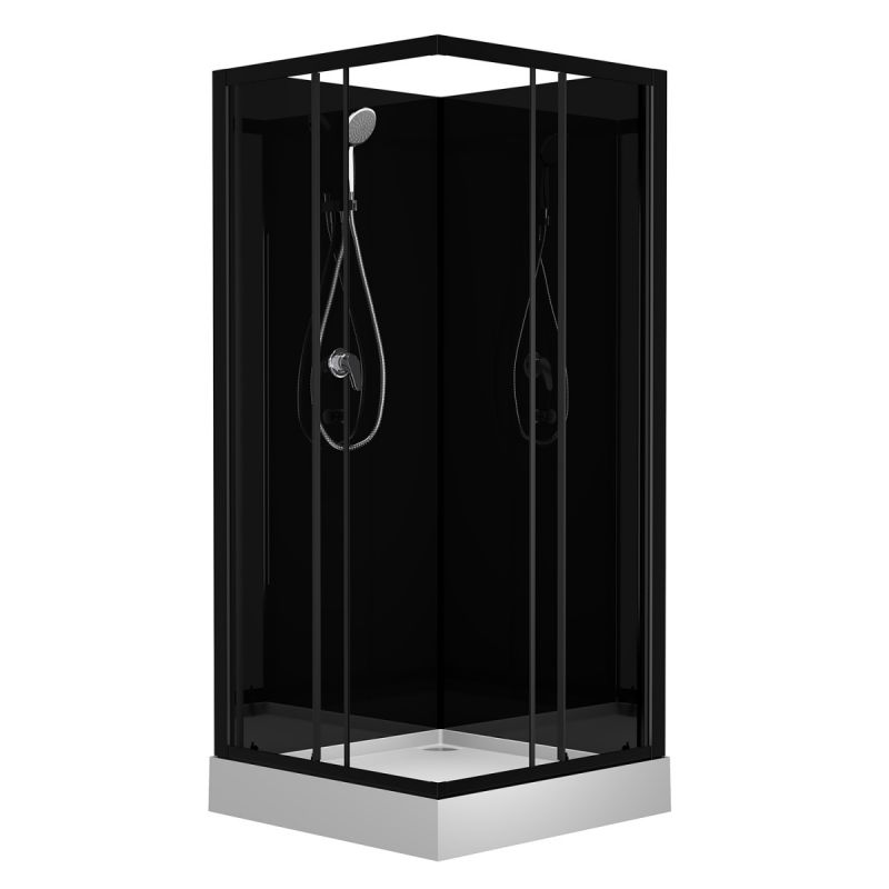 Душевая кабина Loranto NEO 90x90 с низким поддоном, профиль черный-матовый CS-21801BP