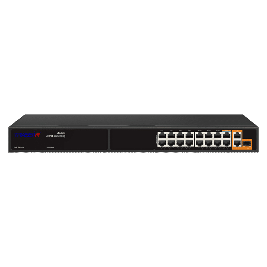 Коммутатор Trassir NS11191S-285-16PoE 16-PoE Неуправляемый 19-ports, TR-NS11191S-285-16POE