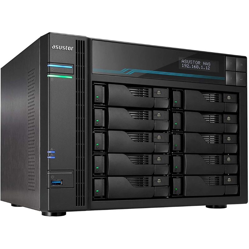 Сетевое хранилище NAS ASUSTOR Lockerstor 10 Pro AS7110T 10x3.5" Tower чёрный, AS7110T