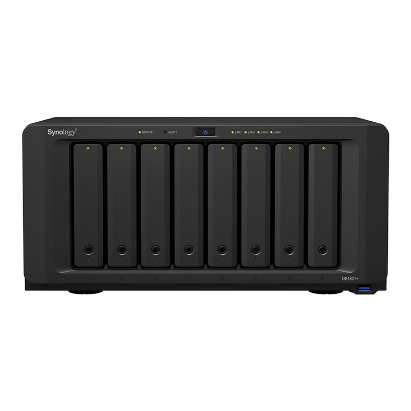 Сетевое хранилище NAS Synology DS1821+ 8x3.5" Tower чёрный, DS1821+