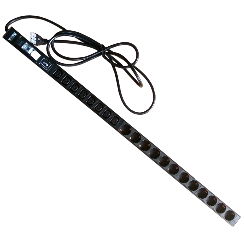 Блок розеток LANMASTER TWT-PDV, Zero U, TWT-PDV-12GS-8C3-GP