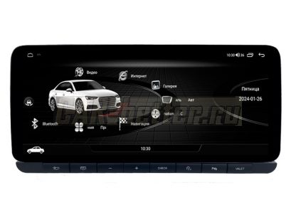 Магнитола Audi Q7 4L 2005-2016, AHD 360, 1920*720 px, Coaxial & Optical, в стиле Мерседес (HP-3221-HP-BZ-8128)