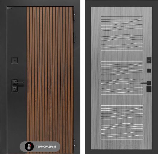 Входная дверь Лабиринт Айслаб - 06 Сандал серый с терморазрывом