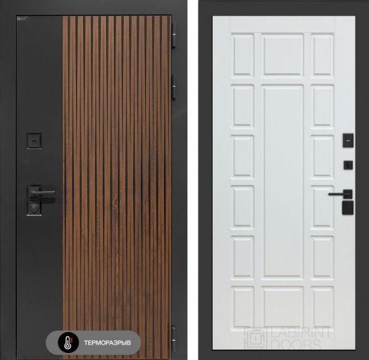 Входная дверь Лабиринт Айслаб - 12 Белое дерево с терморазрывом