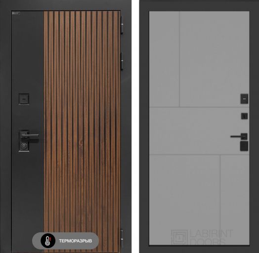 Входная дверь Лабиринт Айслаб - 21 Грей софт с терморазрывом