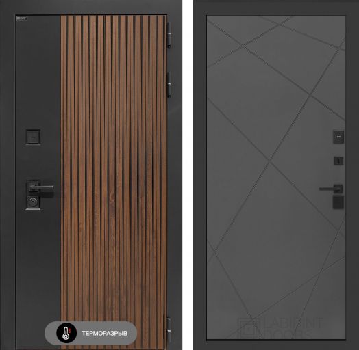 Входная дверь Лабиринт Айслаб - 24 Графит софт с терморазрывом
