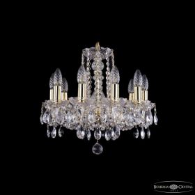 Люстра Хрустальная BOHEMIA IVELE CRYSTAL 1402/10/141 G Золото, Стекло / Богемия Ивеле Кристалл