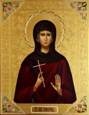Рукописная икона Гликерия Ираклийская на липовой доске (22415)