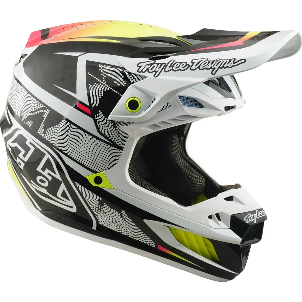 Troy Lee Designs SE5 ECE Carbon Lined Up White (2026) шлем для мотокросса и эндуро