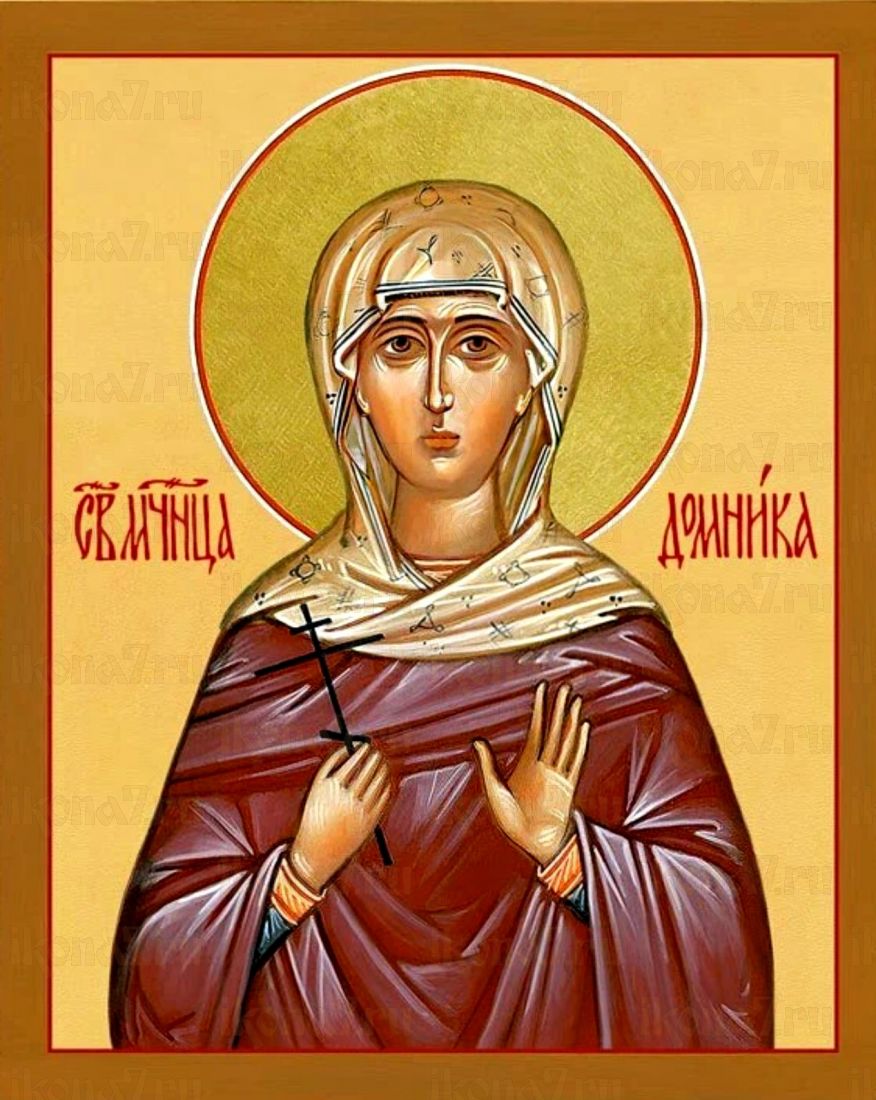 Рукописная икона Домнина Аназаровская на липовой доске (22478)
