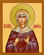 Рукописная икона Домнина Аназаровская на липовой доске (22478)