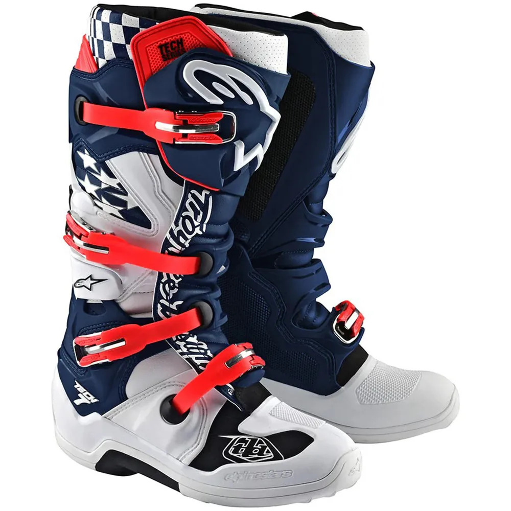 Alpinestars / Troy Lee Designs Tech 7 MX Solid White/Navy мотоботы для мотокросса