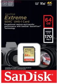 Карта памяти SanDisk Extreme SDXC 64GB (SDSDXV2-064G-GNCIN)