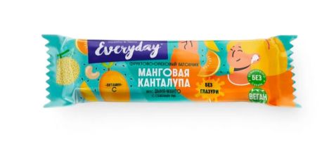 EVERYDAY Батончик фрукт.орехов.глазир. Манговая Канталупа манго/дыня  п/п 40г