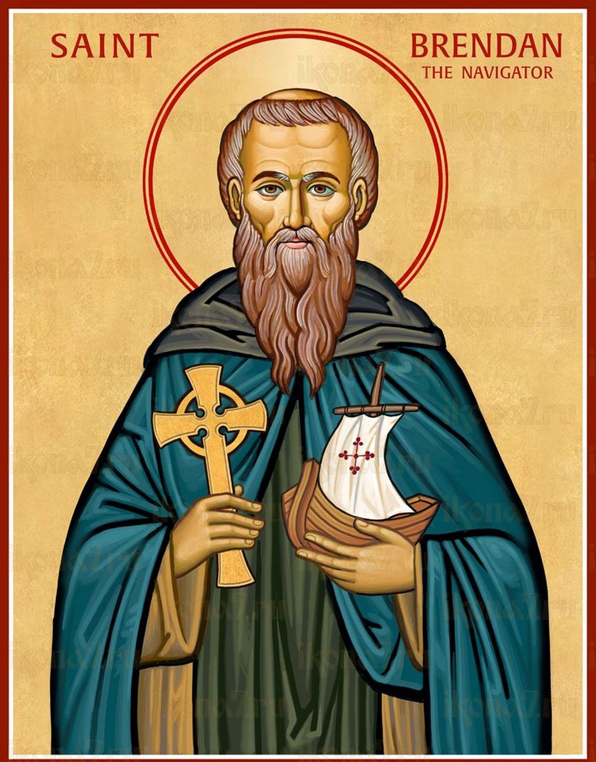 Брендан Клонфертский Икона печатная (холст на дереве) (20151)