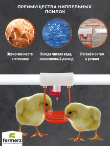 Ниппельная система поения НП4 80см с канистрой 5л, комплект поилка в сборе