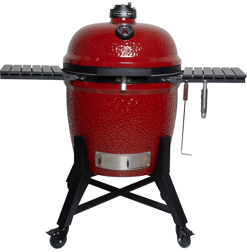 Керамический угольный гриль Diamond Egg Dream Red Magic, 60 см, красный, с ножками и столиками