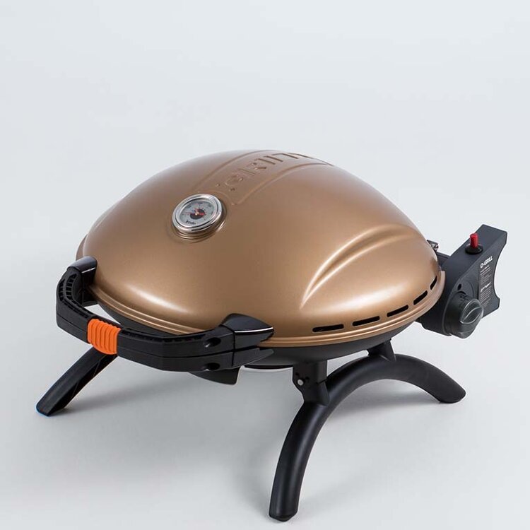 Портативный газовый гриль O-Grill 900MT bicolor black-gold + адаптер А, 1 горелка