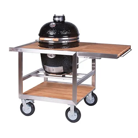 Керамический гриль Monolith Le Chef Black PRO 2.0 со столом из тика Buggy