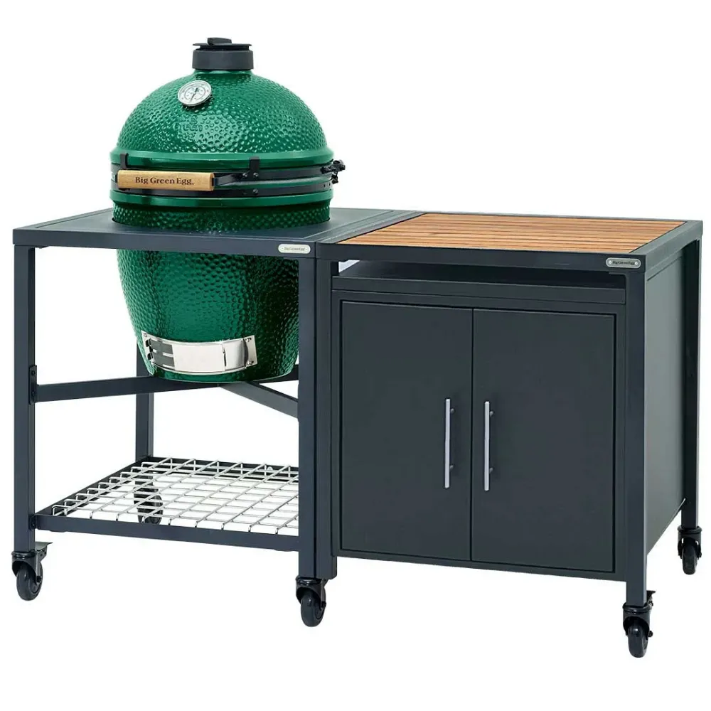 Керамический гриль Big Green Egg L на модульной подставке в комбинации со шкафом