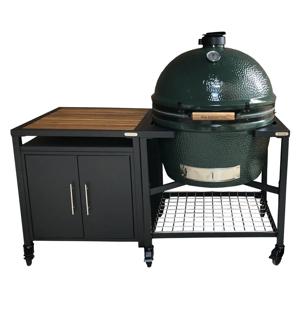 Керамический гриль Big Green Egg XXL на модульной подставке в комбинации со шкафом