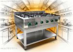 Плита газовая без духовки ПищТех ПГ-6-01