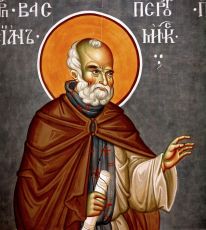Вассиан Пертоминский рукописная Икона на липовой доске (22613)