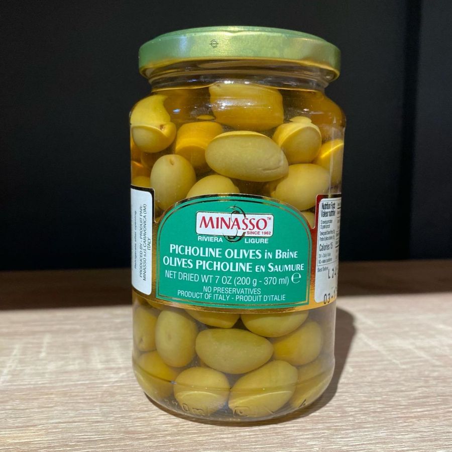Оливки в рассоле Пиколине 200 г, Olive Picholine Minasso, 200 gr