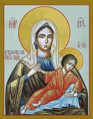 Незнановская икона Божией Матери рукописная на липовой доске (24065)