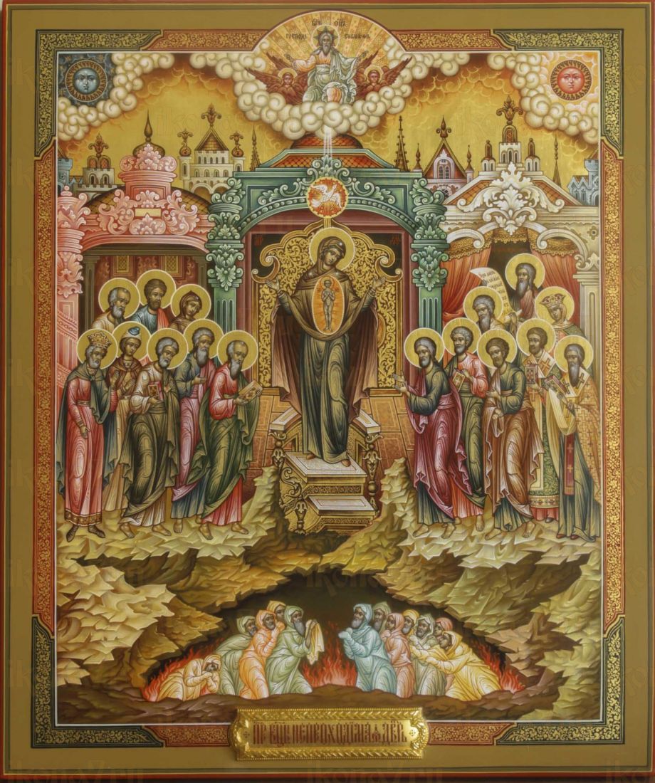 Непроходимая дверь икона Божией Матери рукописная на липовой доске (24067)