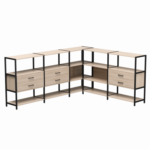 Набор стеллажных систем №15 EVO 2440x2020x1120 Дуб Соната/Черный