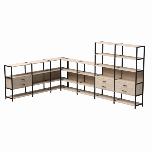 Набор стеллажных систем №19 EVO 2440x3630x1840 Белый/Черный