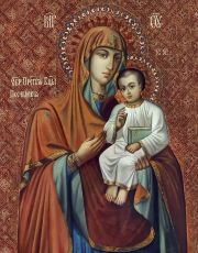 Песчанская икона Божией Матери рукописная на липовой доске (24083)