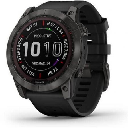 Garmin fenix 7X – Sapphire Solar Edition Carbon Grey DLC Titanium with Black Band