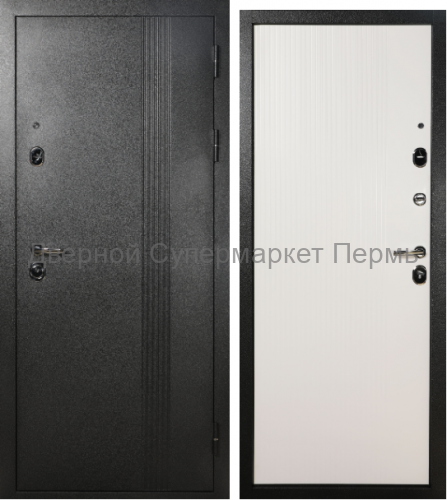 Входная дверь ТД 9-1 Антик темный серебристый/Белый
