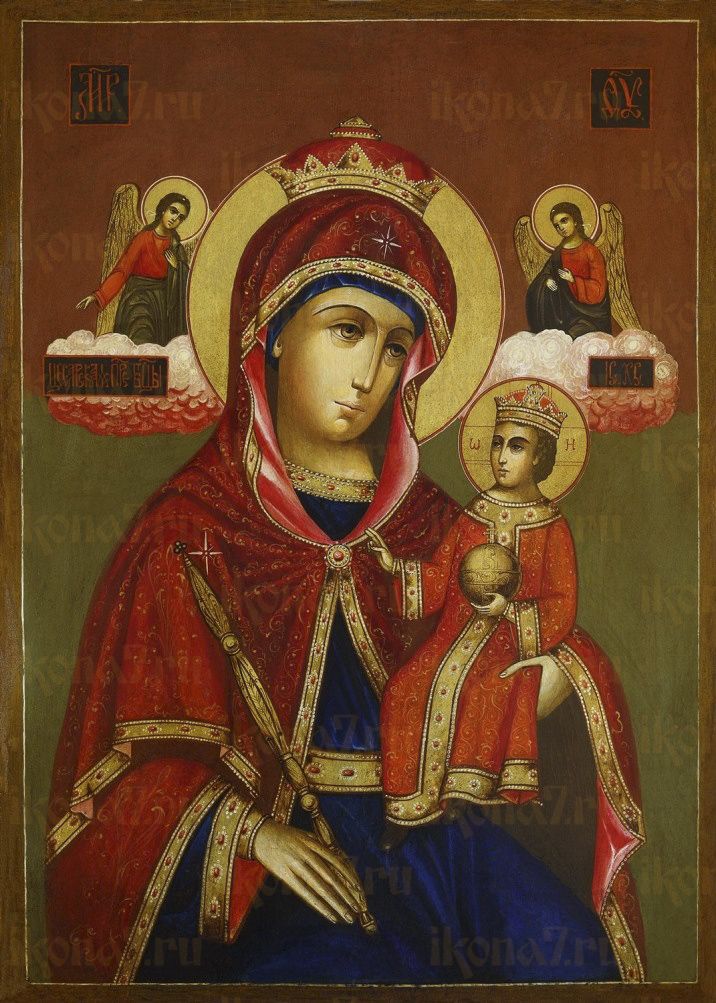 Цесарская икона Божией Матери рукописная на липовой доске (24134)