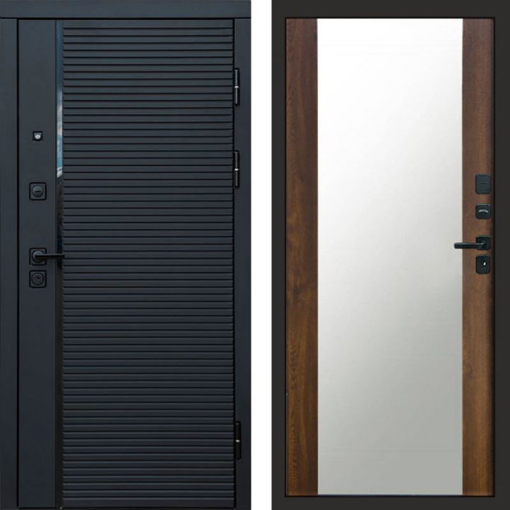 Входная дверь Termo-door Black line Зеркало дуб