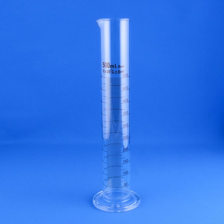 Цилиндр мерный Labdevices 1-500-2, 500 мл, стекло Boro 3.3, со стеклянным основанием, с носиком, градуированный