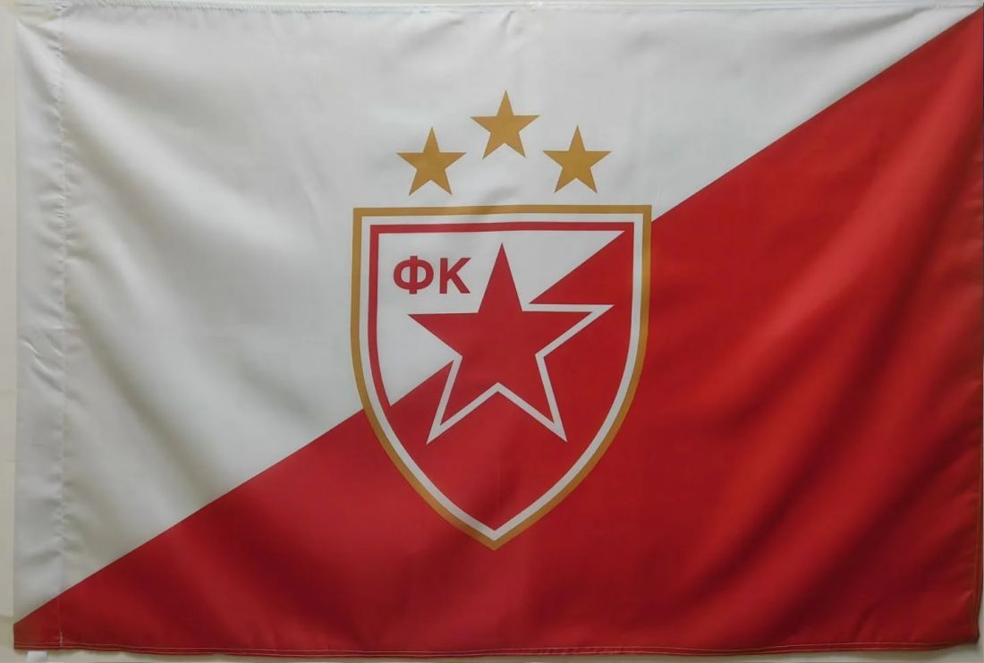 Флаг ФК Црвена звезда 135х90см
