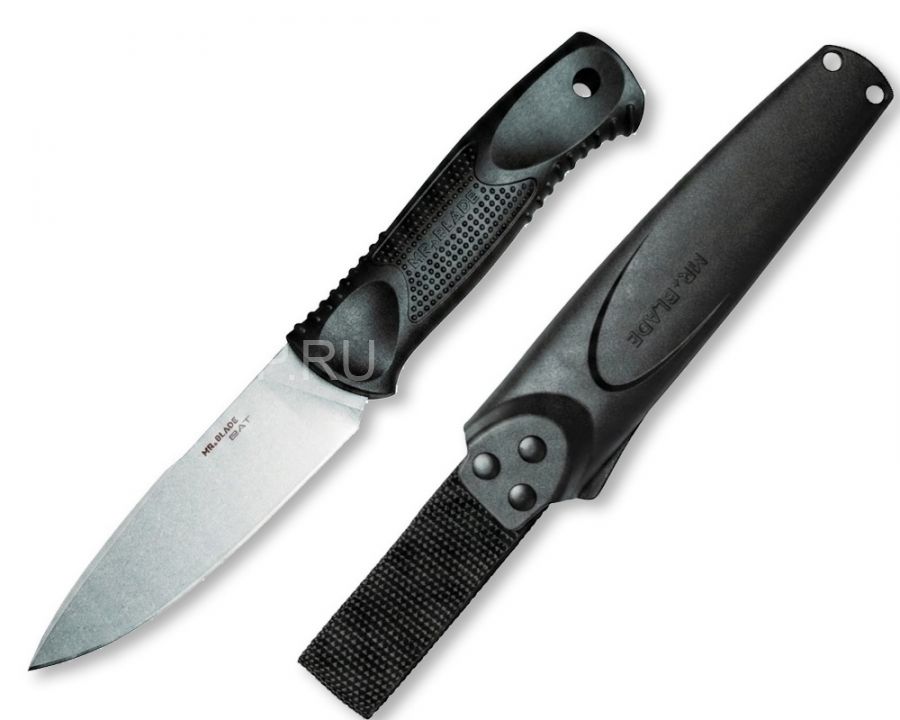 Нож туристический Bat Stonewash Black