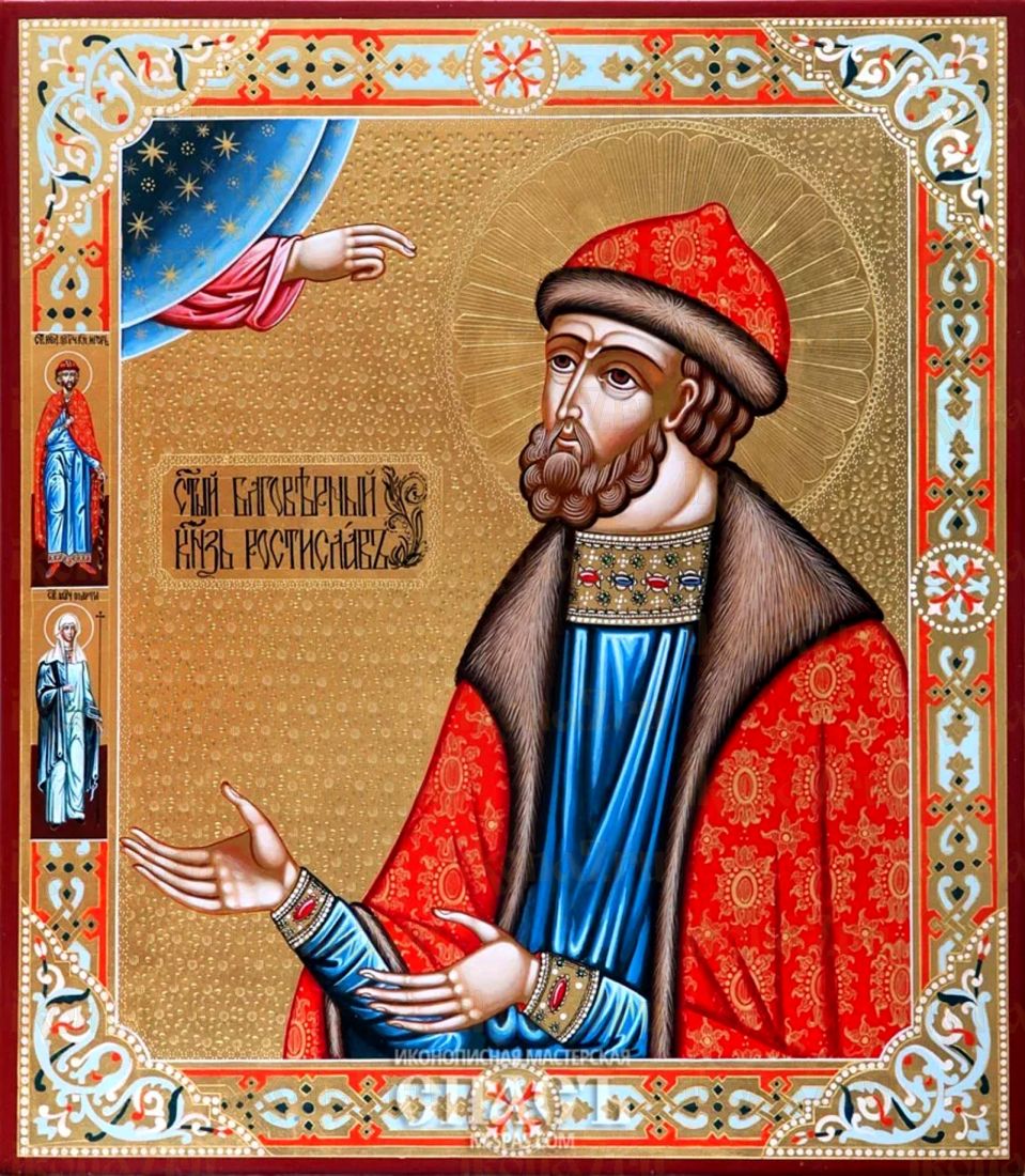 Ростислав Смоленский рукописная Икона на липовой доске (22854)