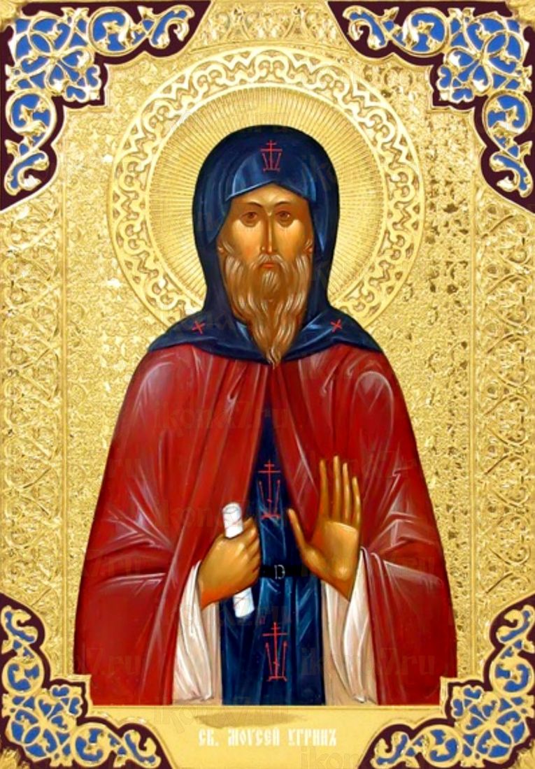 Моисей Угрин рукописная Икона на липовой доске (22857)