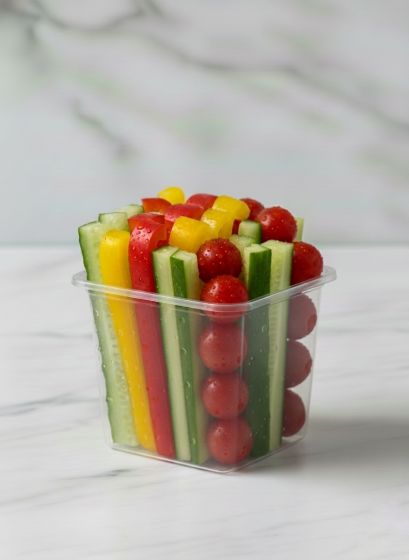 Овощной микс, черри, красный перец, желтый перец, огурец 250 г
