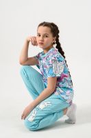 Пижама Киношка Аниме короткий рукав [бирюзовый]