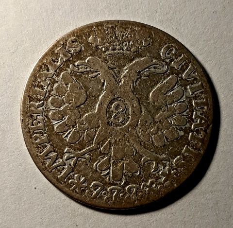 8 шиллингов 1730 Любек Германия Священная Римская Империя XF